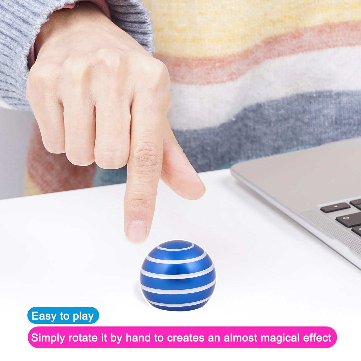 comerda Desk Fidget Toy – Kinetic Spin for Focus, Subtle Stress Relief