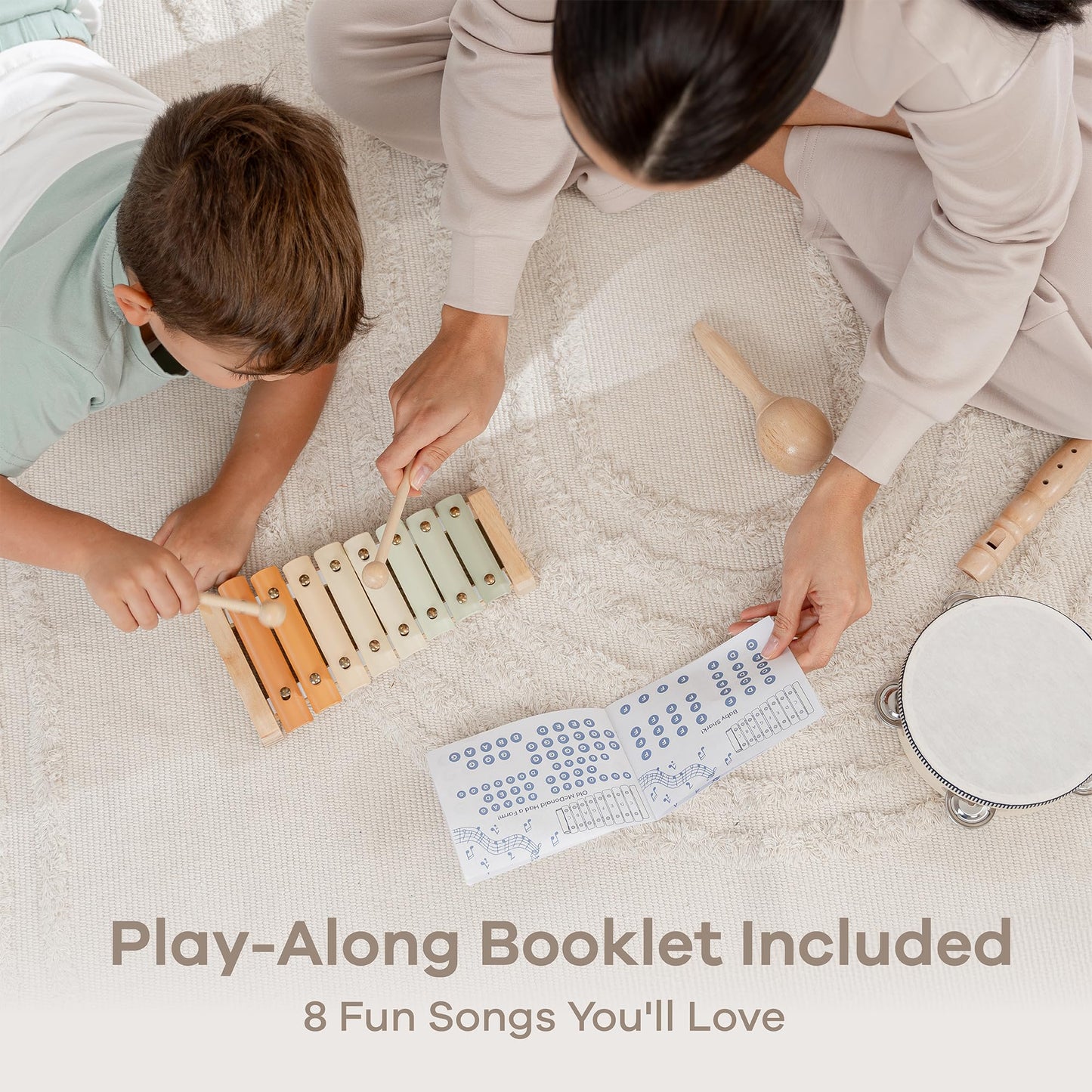 Comfy Cubs 4-Piece Kids Musical Instruments Set | Safe Non-Toxic Montessori Toys