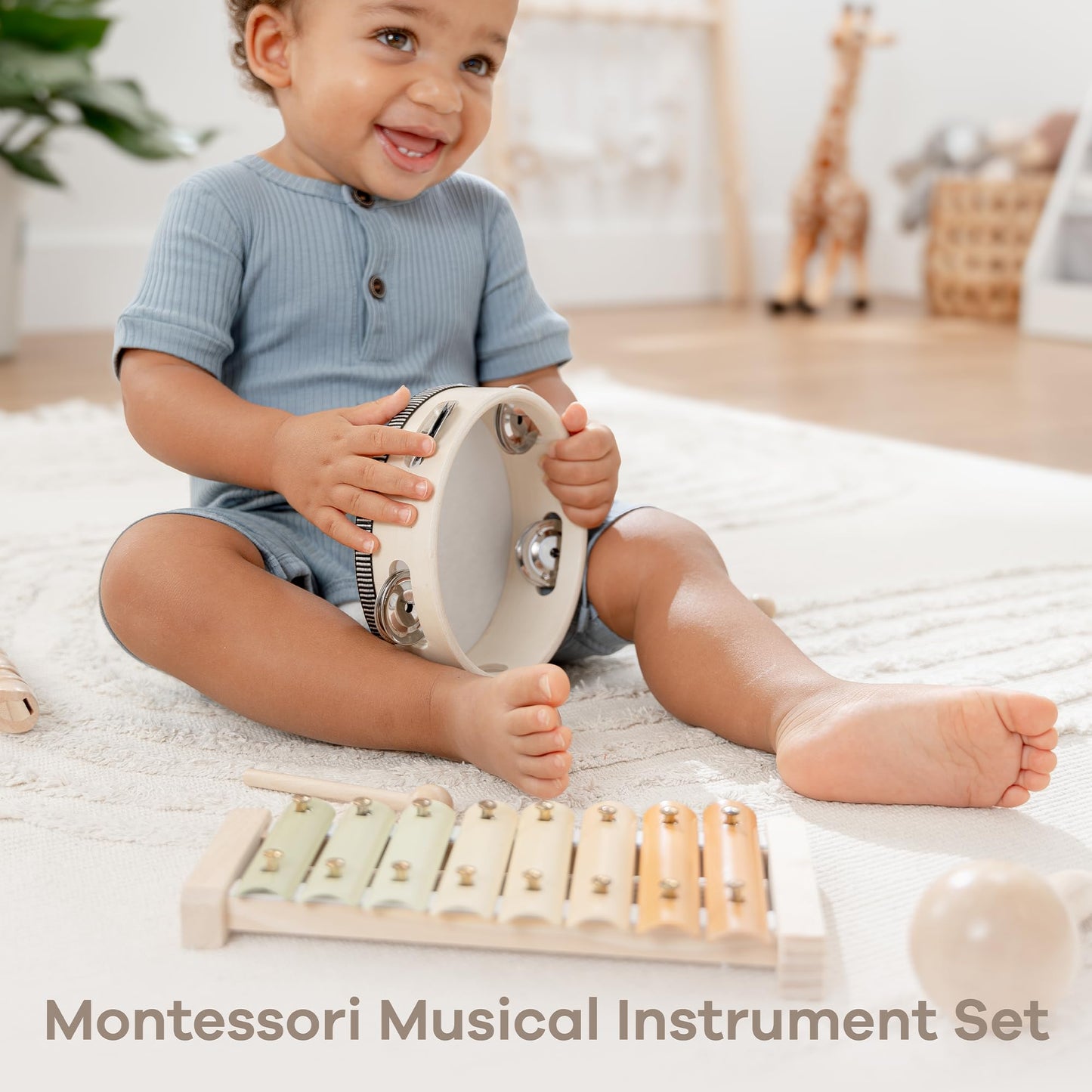 Comfy Cubs 4-Piece Kids Musical Instruments Set | Safe Non-Toxic Montessori Toys