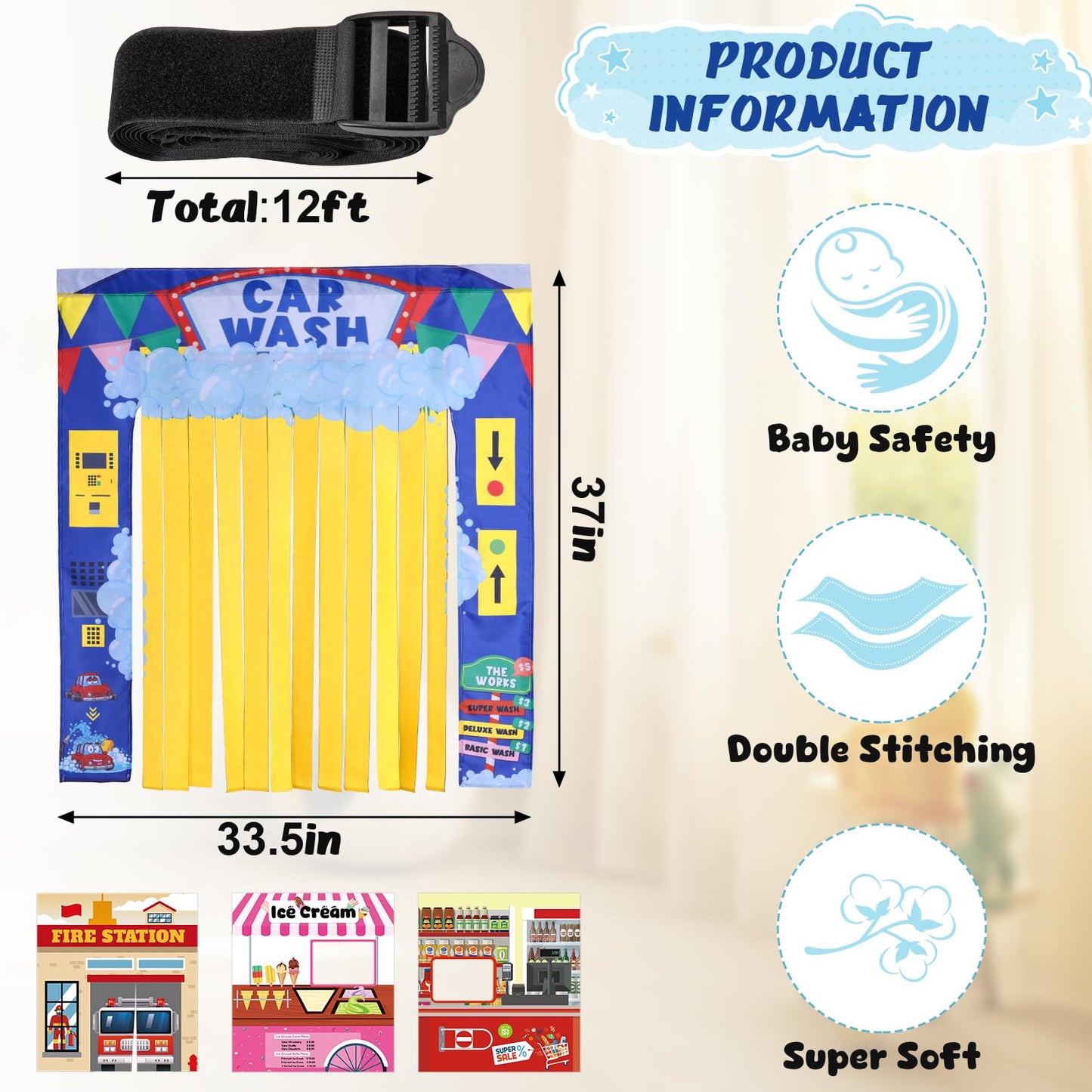 ComfyKit 4-Pcs Play Panel Set for Kids Couch — Durable Polyester Panels for Imaginative Play