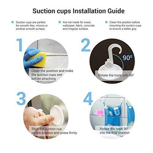 Comfylife Mesh Bath Toy Organizer Set – 2-Pack with 6 Ultra-Strong Hooks