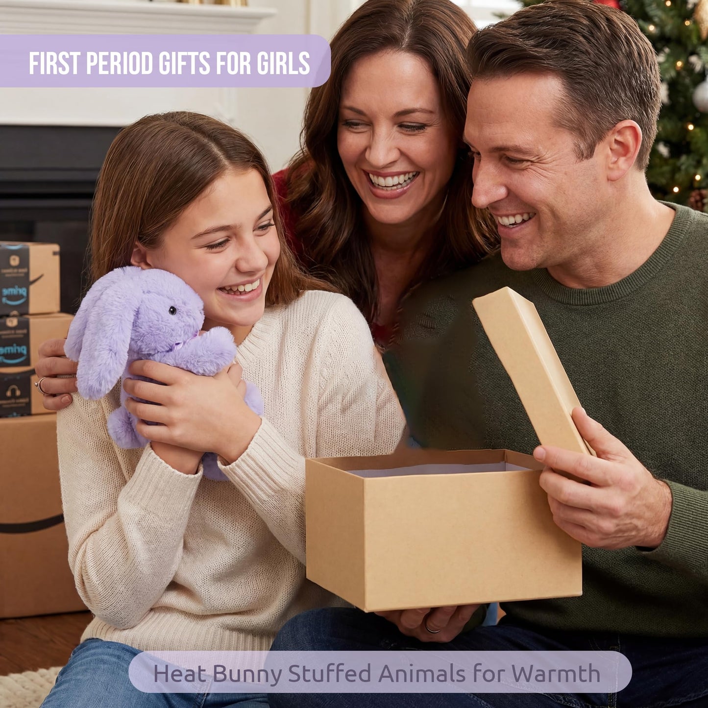 Comnonage Microwaveable Lavender Bunny Plush – Heated Weighted Plush Toy for Adults (7 Inch, Purple)