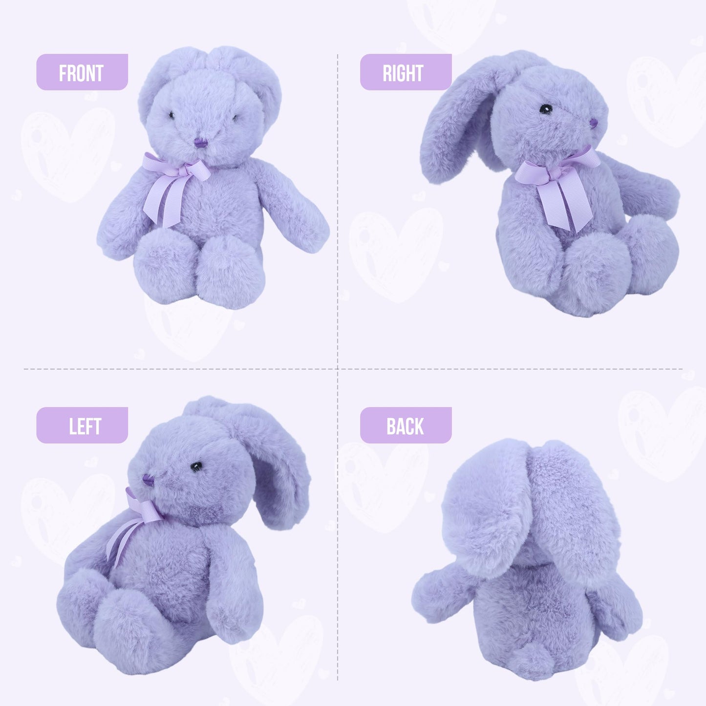 Comnonage Microwaveable Lavender Bunny Plush – Heated Weighted Plush Toy for Adults (7 Inch, Purple)