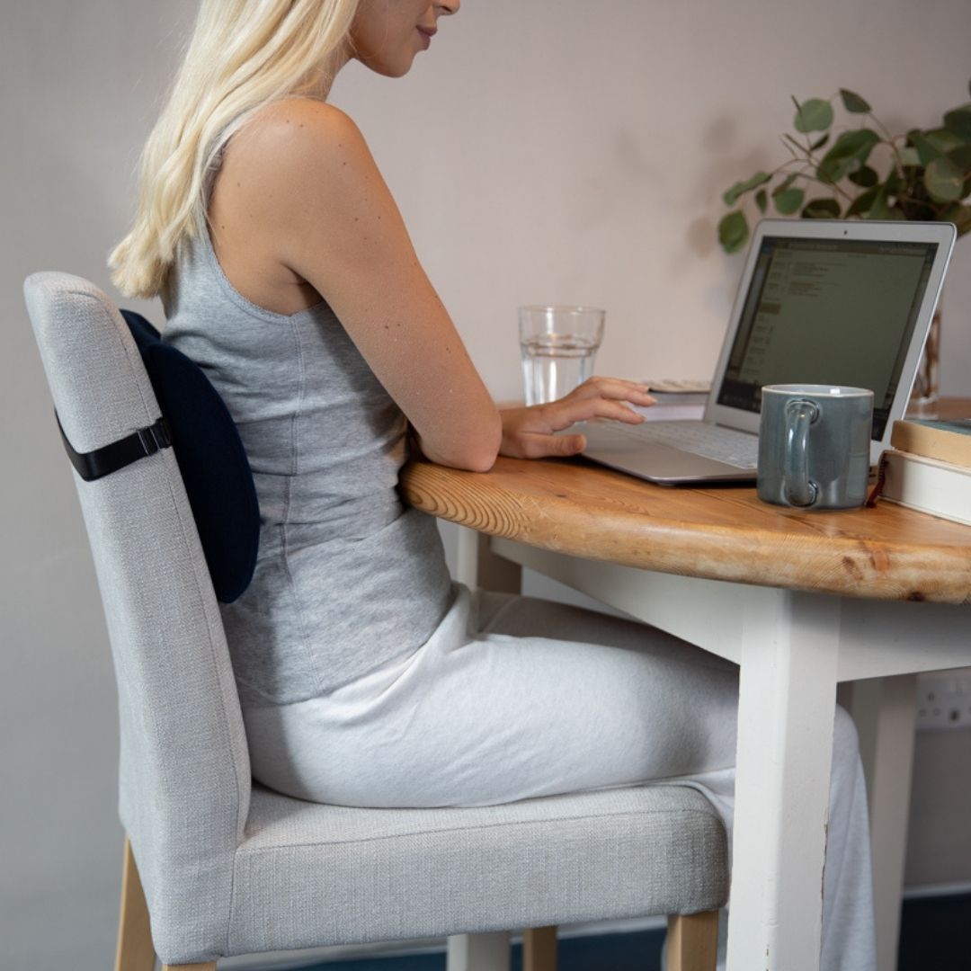 Compact Lumbar Support Cushion – Portable Chair Backrest with Adjustable Strap
