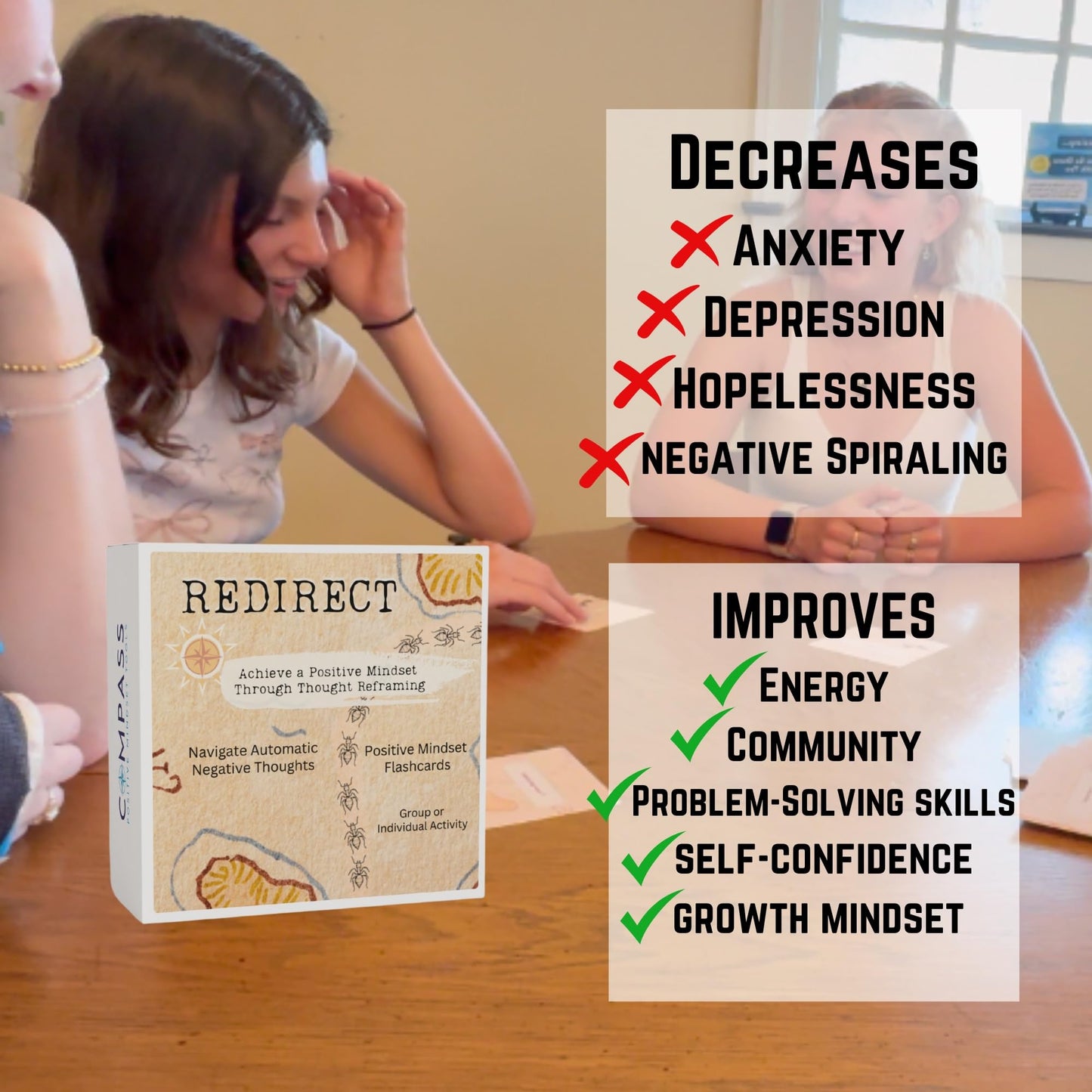 Redirect Flashcards – Transform ANTs into Positive Affirmations | COMPASS POSITIVE MINDSET TOOLS