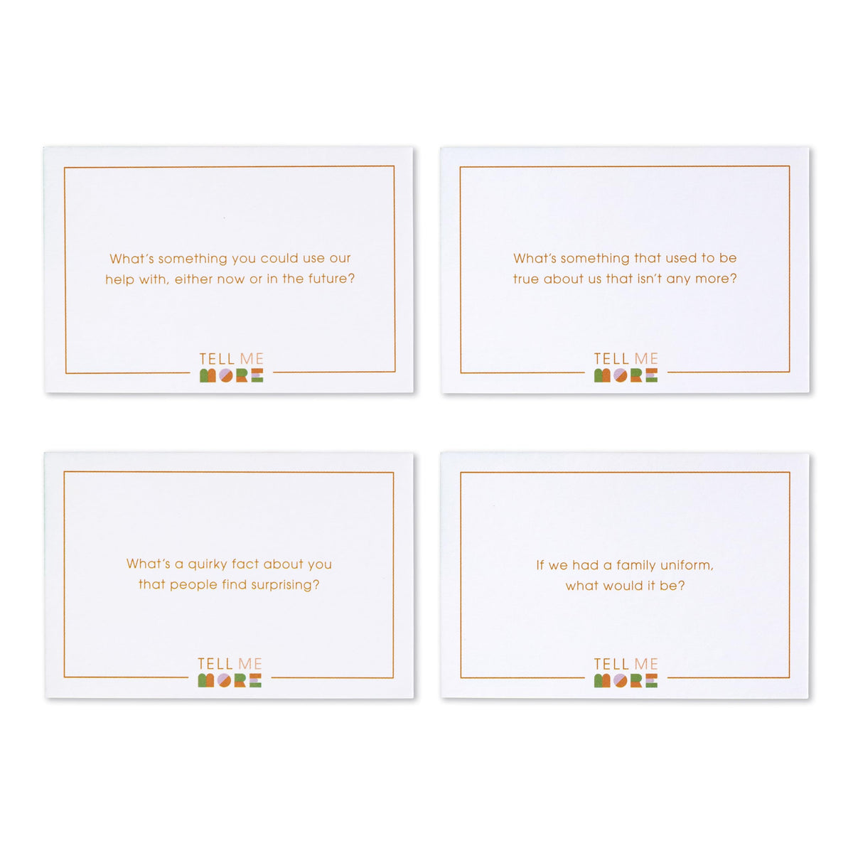 Compendium Tell Me More Family Edition: 52 Conversation Starters to Spark Family Moments