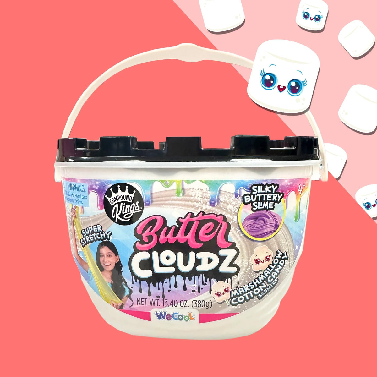 COMPOUND KINGS Fluffy Butter Cloudz Bucket – Non-Toxic Sensory Slime for Kids