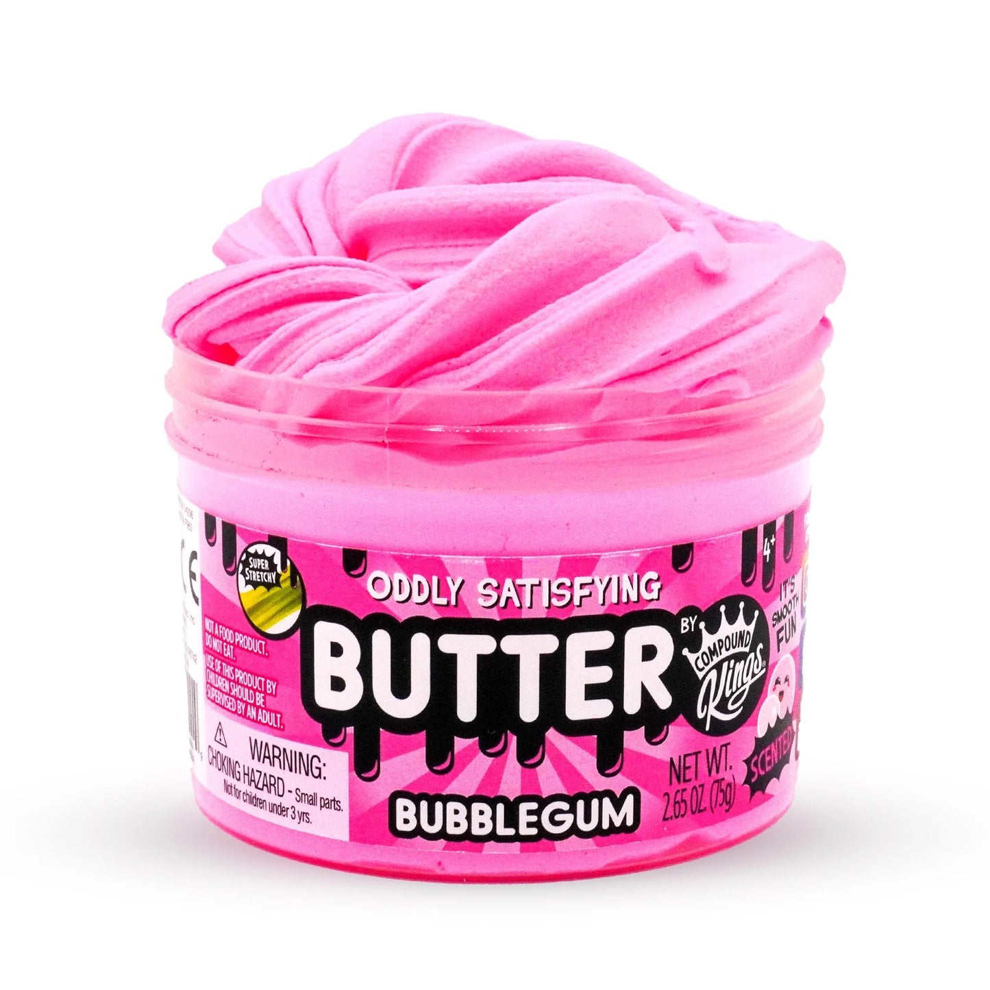 Compound Kings Butter Slime – Pink Bubble Gum Jar | Sensory Toy for Kids