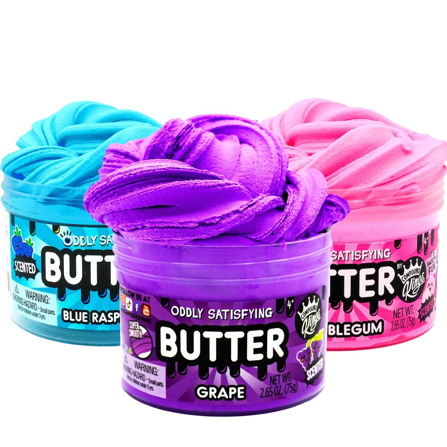 Compound Kings Butter Slime – Pink Bubble Gum Jar | Sensory Toy for Kids