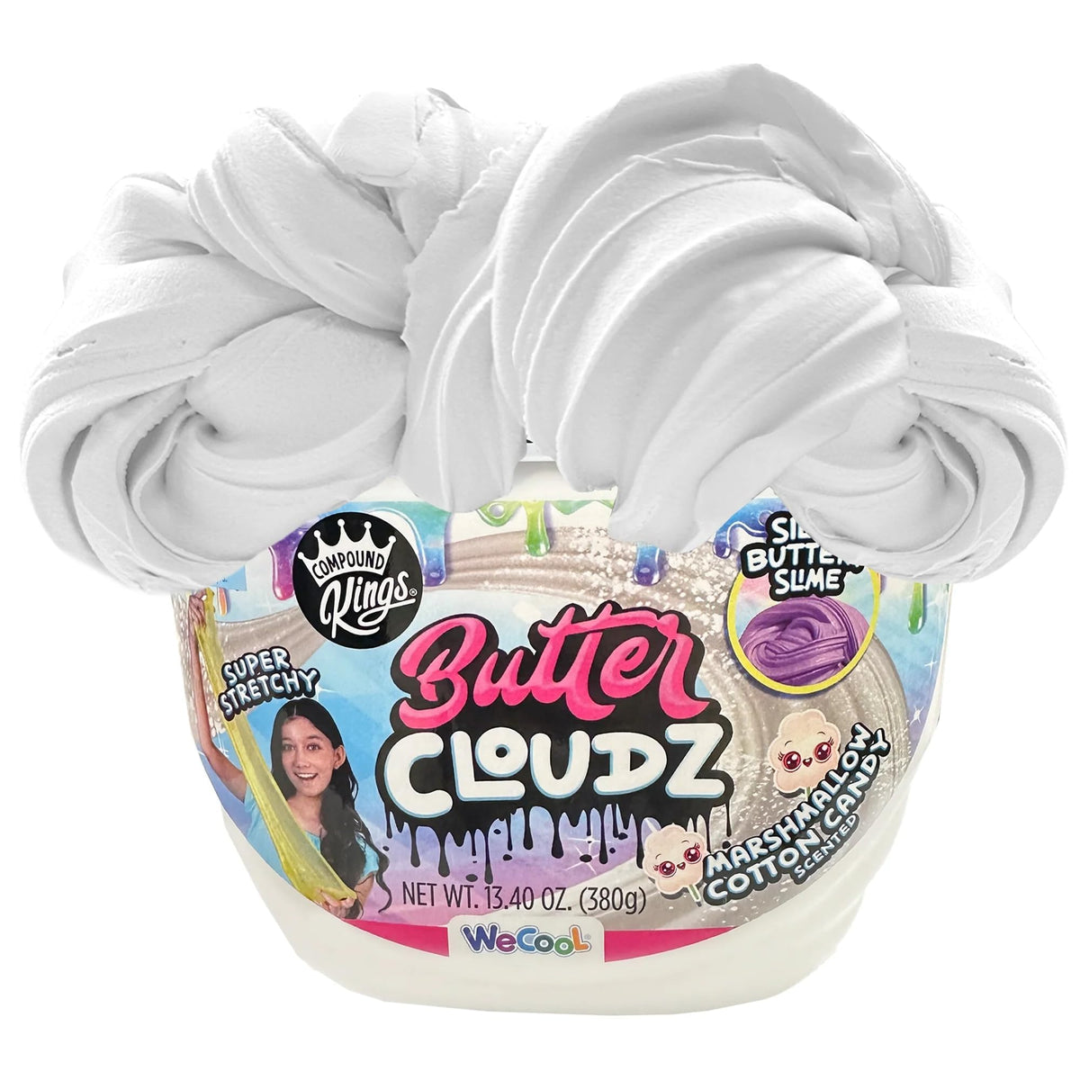 COMPOUND KINGS Fluffy Butter Cloudz Bucket – Non-Toxic Sensory Slime for Kids