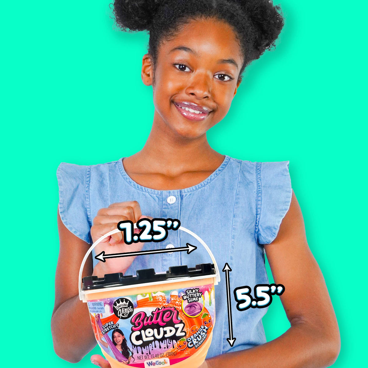Compound Kings Fluffy Butter Cloudz Slime Bucket – Large Orange Crush Scented Sensory Toy