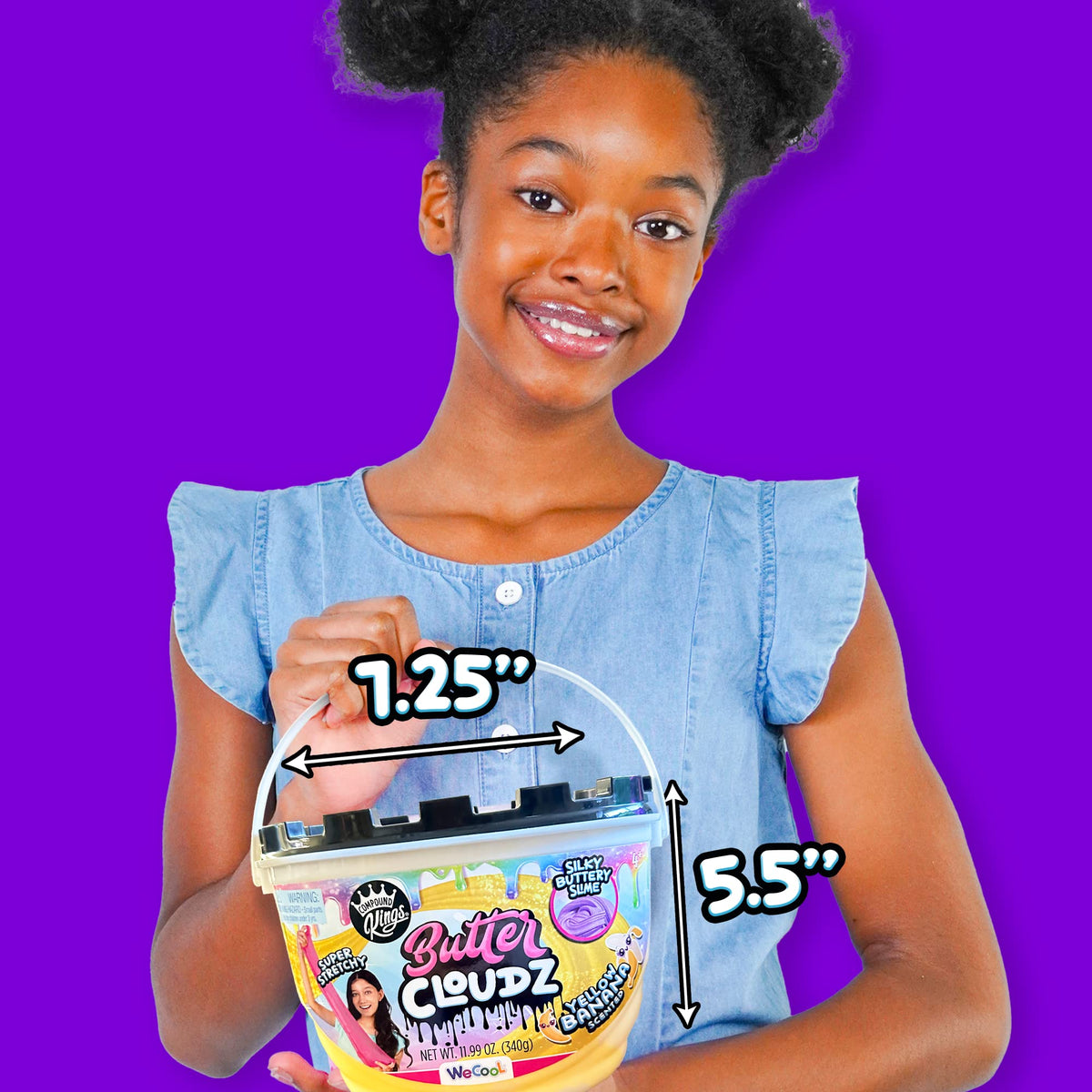 Compound Kings Fluffy Butter Cloudz Slime Bucket – Soft, Non-Toxic Sensory Toy for Kids