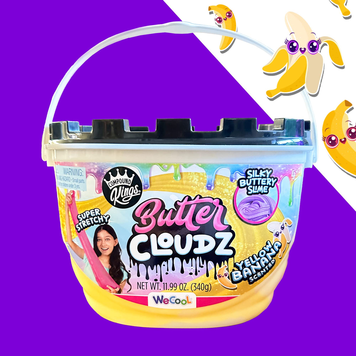 Compound Kings Fluffy Butter Cloudz Slime Bucket – Soft, Non-Toxic Sensory Toy for Kids