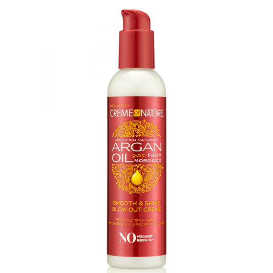 Creme Of Nature Argan Oil Blow Out Creme 7.5 oz / 225 ml - Heat Protection & Frizz Control