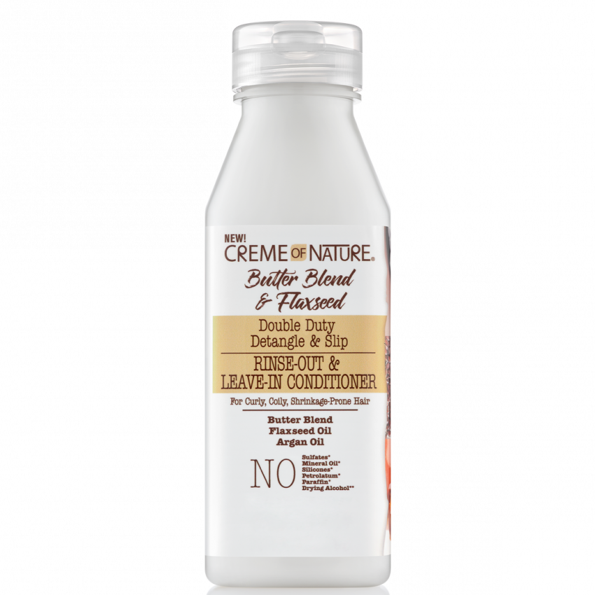 Creme of Nature Double Duty Detangle & Slip Rinse-Out & Leave-In Conditioner 12 oz / 355 ml - For Versatile Hair Conditioning & Detangling