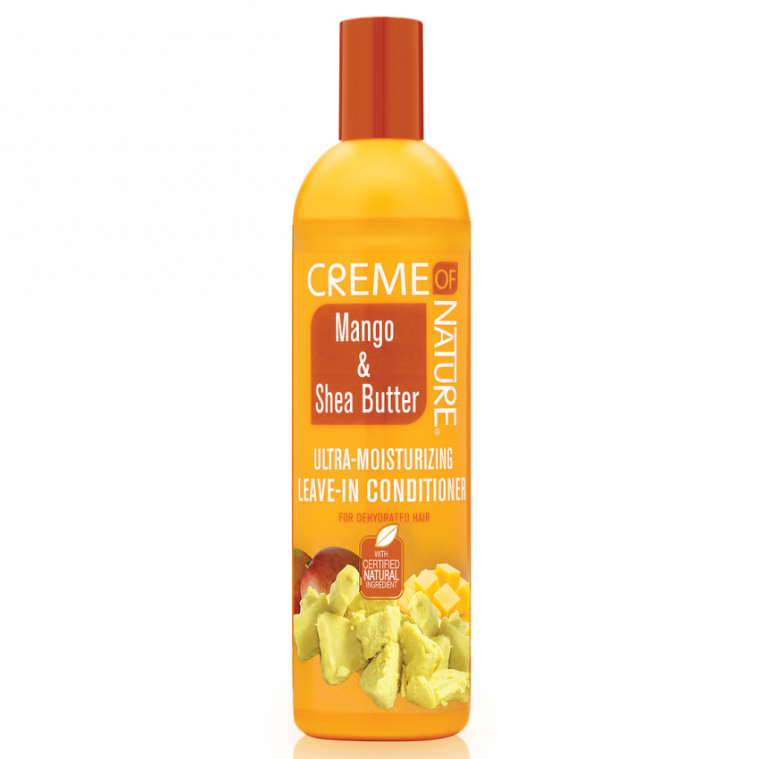 Creme Of Nature Mango & Shea Butter Leave-In Conditioner 8.5 oz / 250 ml - For Ultra-Moisturizing & Detangling Dry, Dehydrated Hair