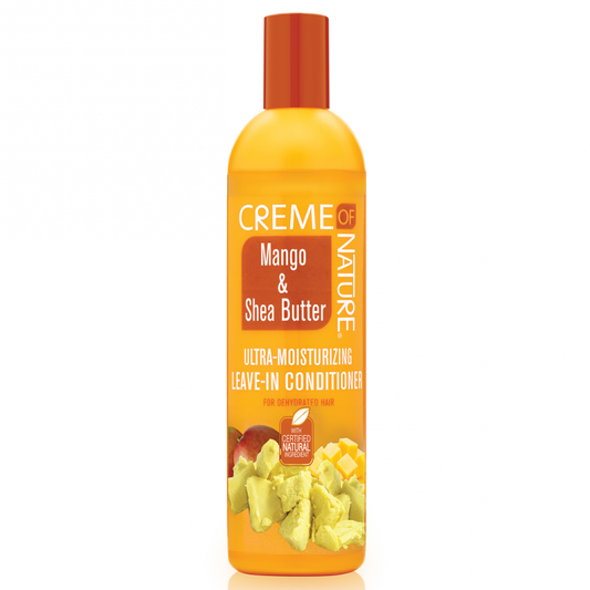 Creme Of Nature Mango & Shea Butter Leave-In Conditioner 8.5 oz / 250 ml - For Ultra-Moisturizing & Detangling Dry, Dehydrated Hair