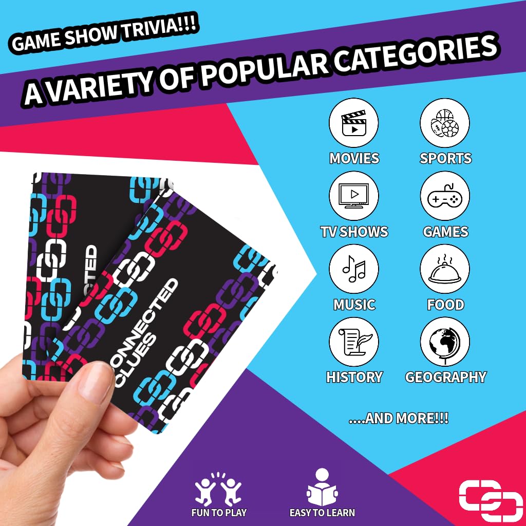 Connected Clues: Party Game for Clever Friends | Before & After Phrase Guessing
