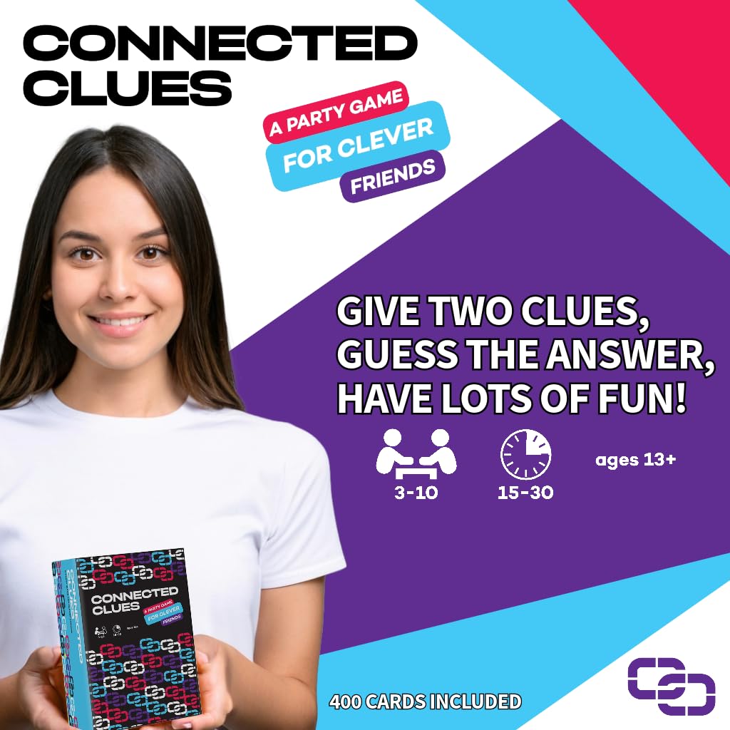 Connected Clues: Party Game for Clever Friends | Before & After Phrase Guessing