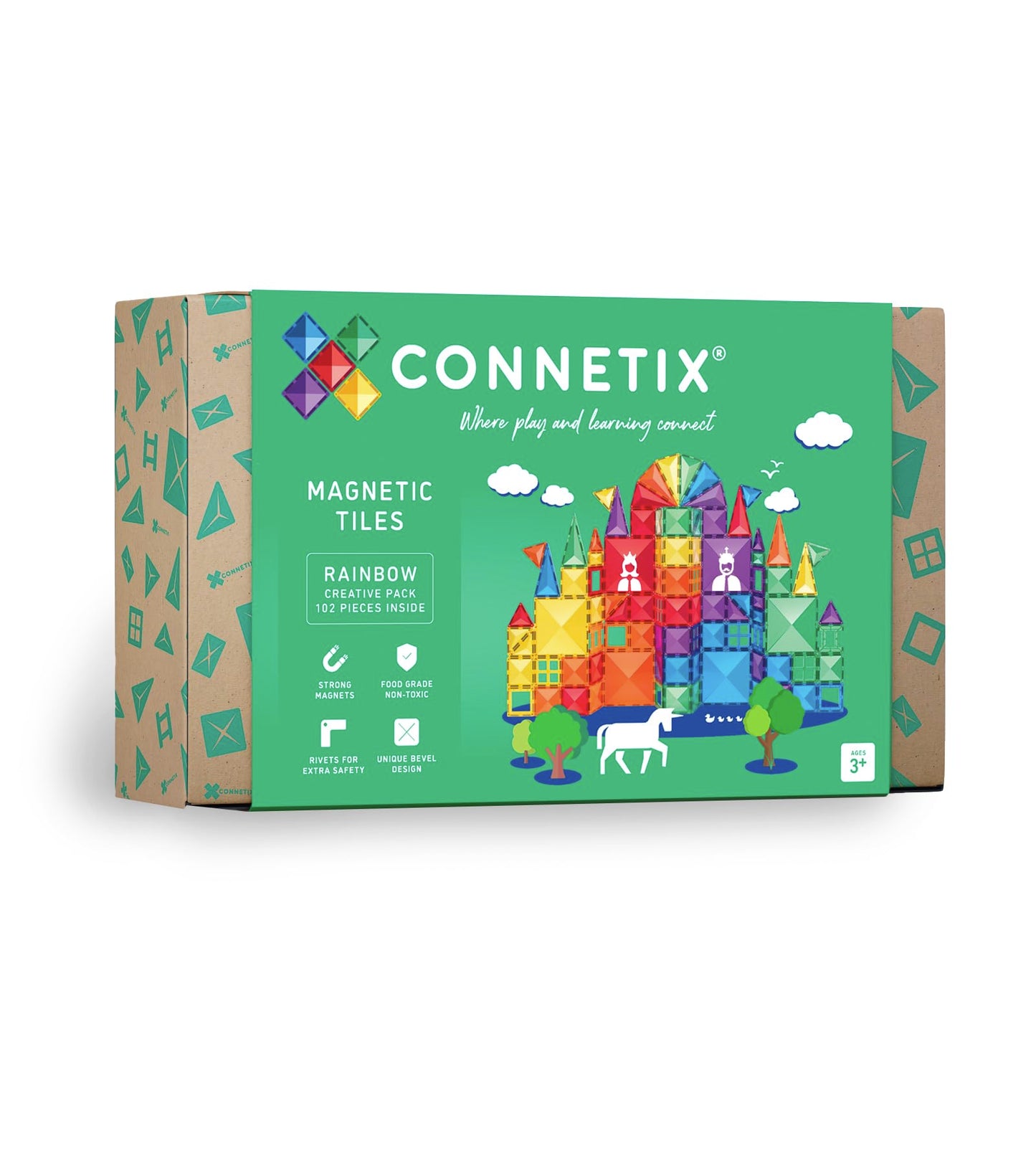 Connetix Magnetic Tiles Rainbow Creative Pack - 102 Pieces
