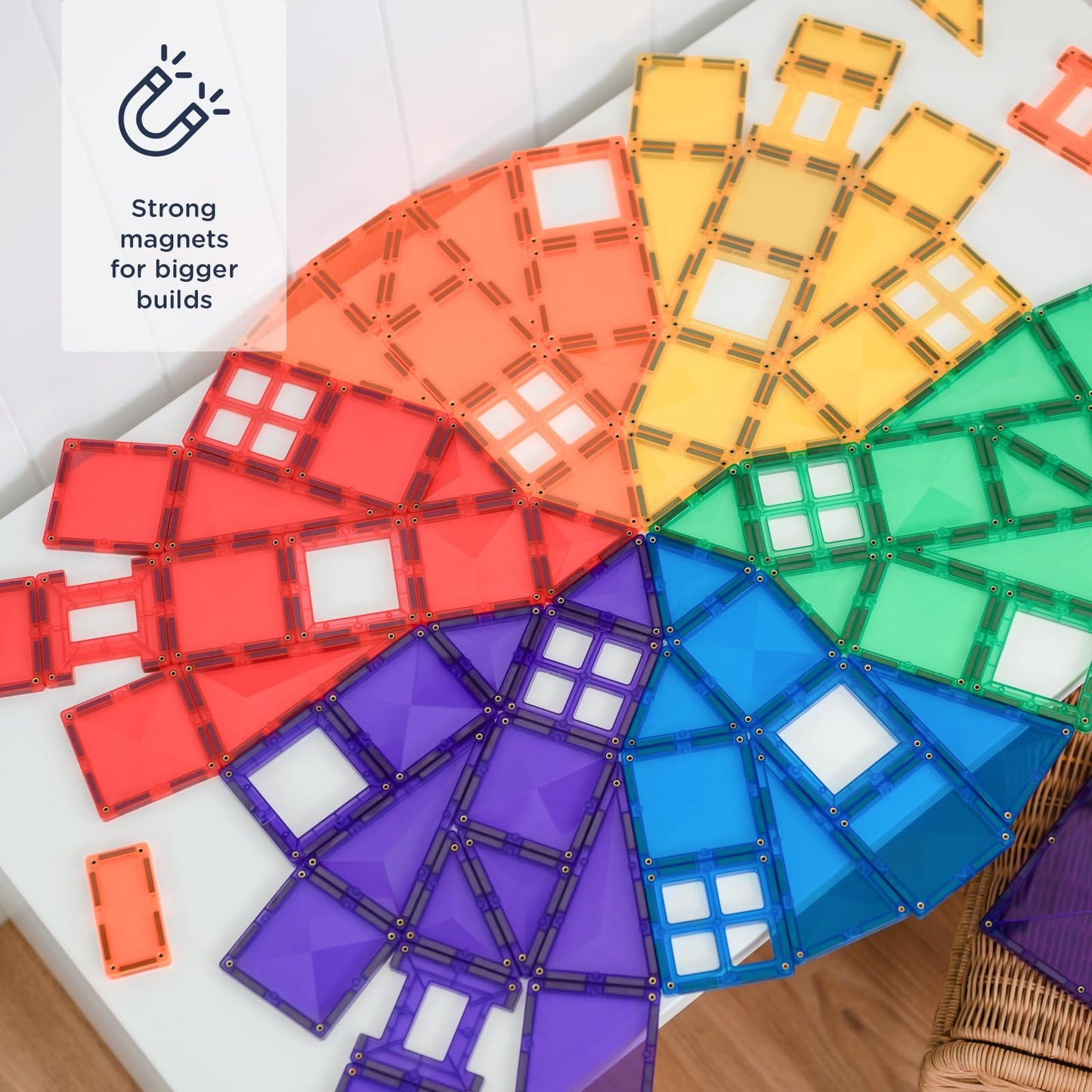 Connetix Magnetic Tiles Rainbow Creative Pack - 102 Pieces