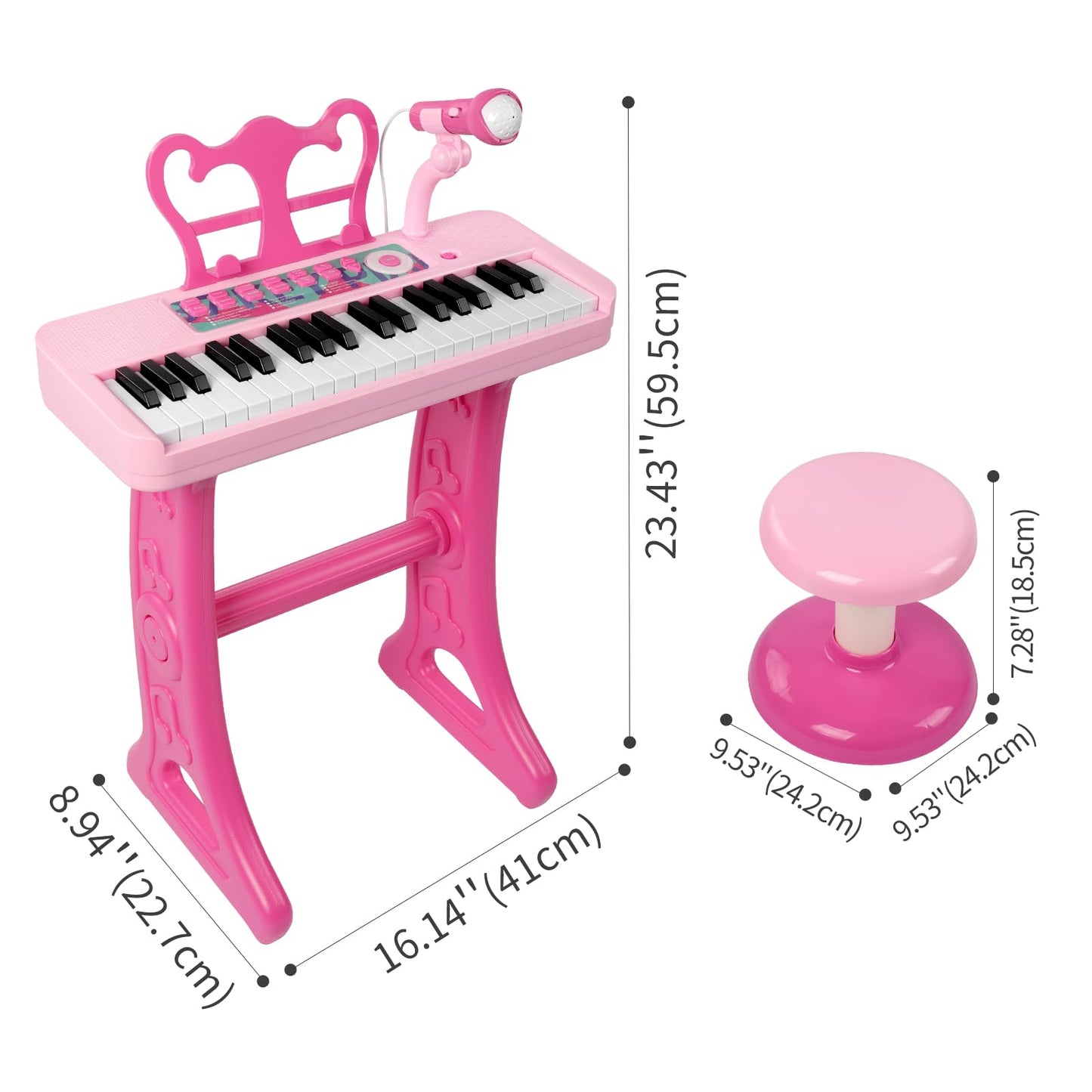 Conomus Kids Piano Keyboard Toy – Pink Musical Learning Toy for Toddlers