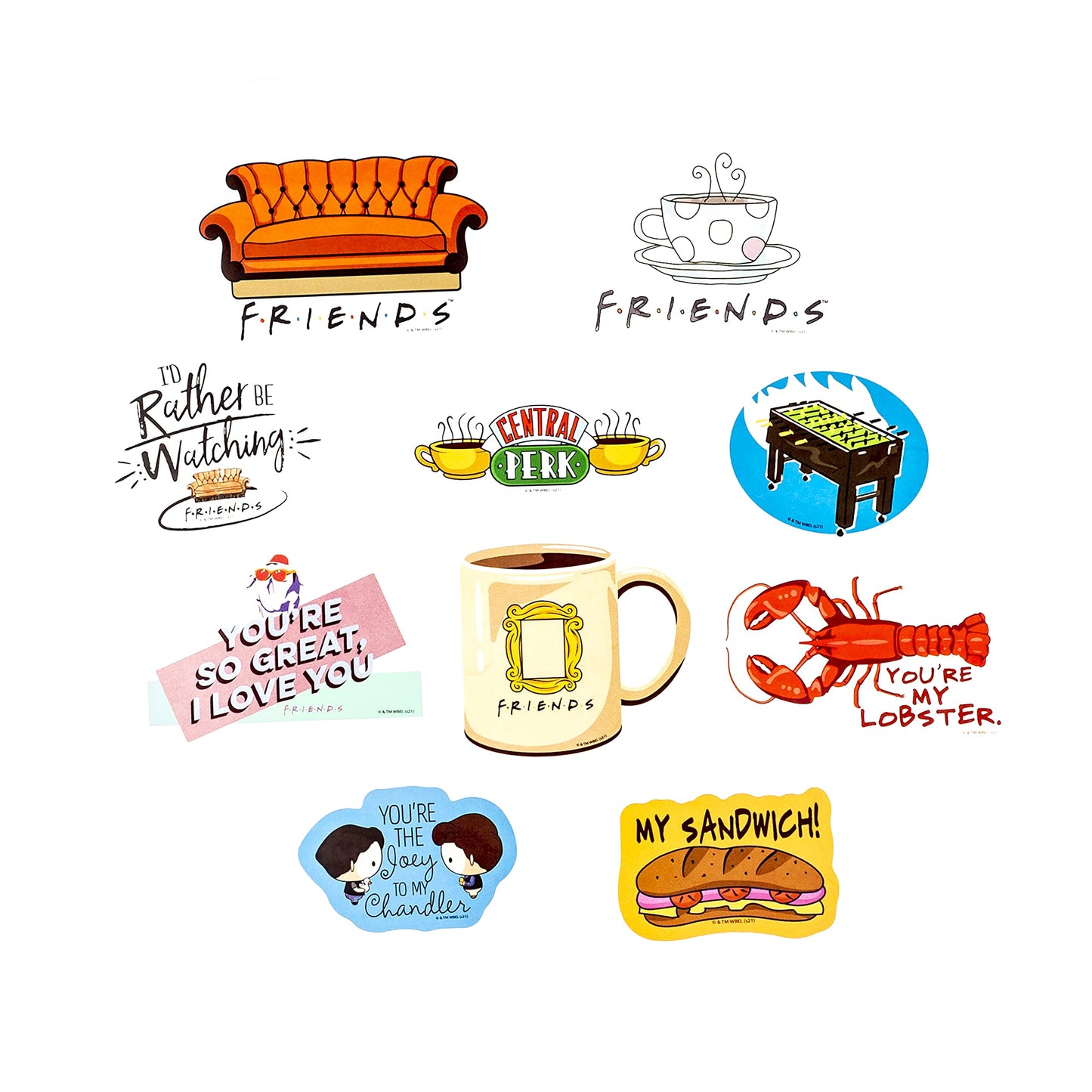 CON*QUEST Friends Sticker Pack – 60 Unique, Officially Licensed Vinyl Stickers