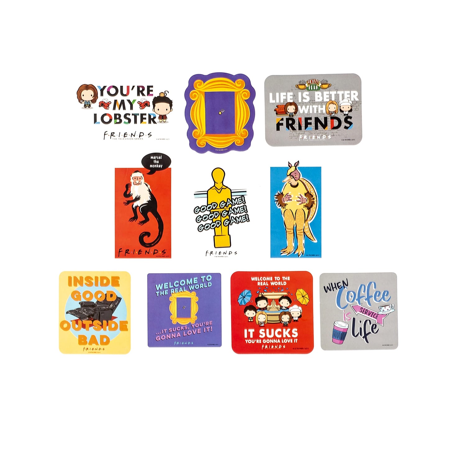 CON*QUEST Friends Sticker Pack – 60 Unique, Officially Licensed Vinyl Stickers