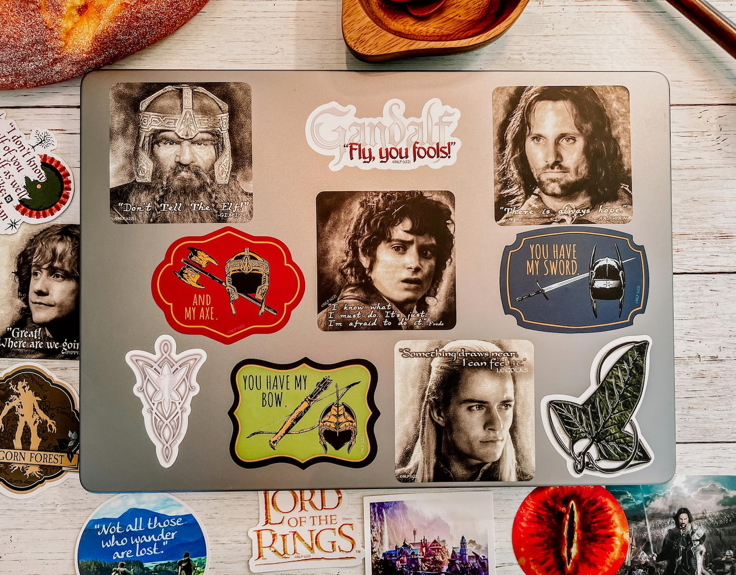CON*QUEST LotR Vinyl Stickers Pack – 60 Unique Decals, 5 Holograms