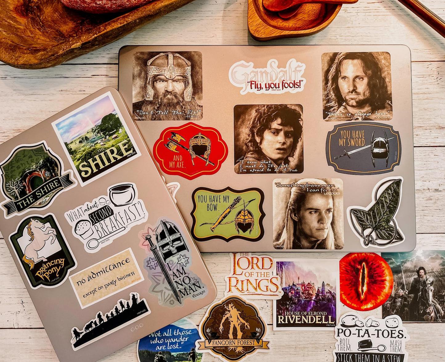 CON*QUEST LotR Vinyl Stickers Pack – 60 Unique Decals, 5 Holograms