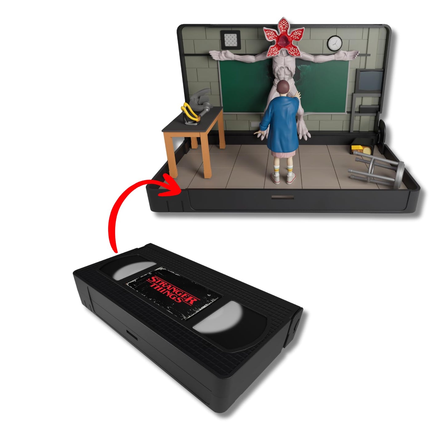 Console Heroes Stranger Things VHS Diorama: Eleven vs. Demogorgon | Collectible Display