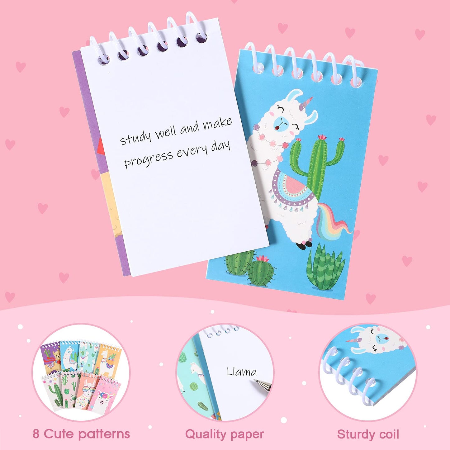 Containlol 24 Pcs Llama Mini Notebooks – Party Favors & Cactus Design, Pocket-Sized 2.36 x 3.94 in