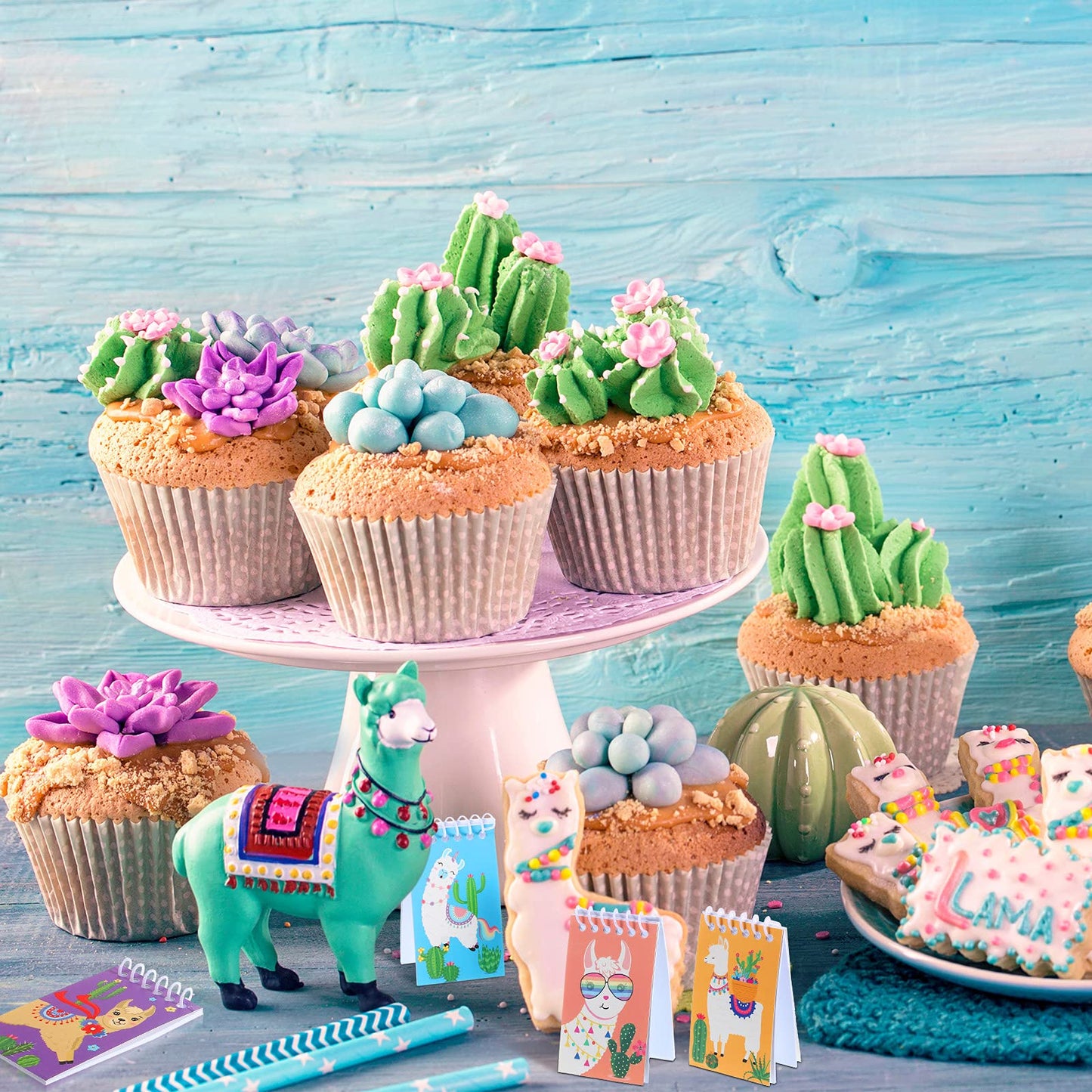 Containlol 24 Pcs Llama Mini Notebooks – Party Favors & Cactus Design, Pocket-Sized 2.36 x 3.94 in