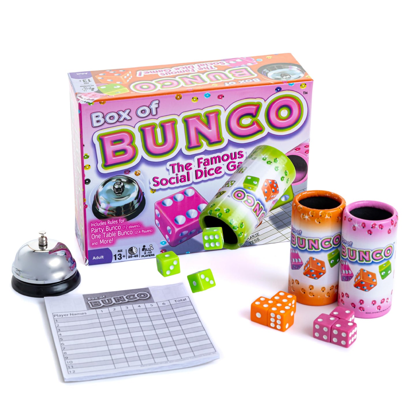 Continuum Games Box of Bunco – Ladies Night Party Box for 2–12 Players