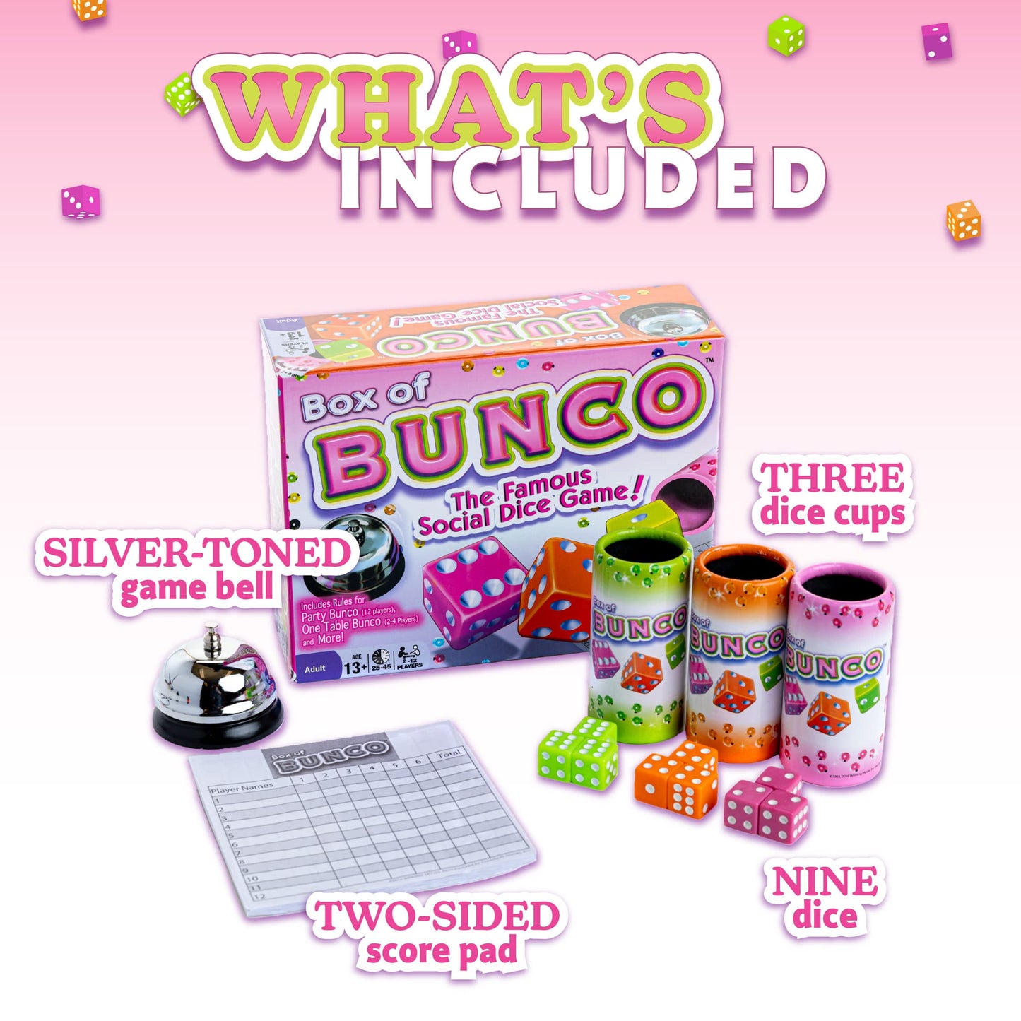 Continuum Games Box of Bunco – Ladies Night Party Box for 2–12 Players