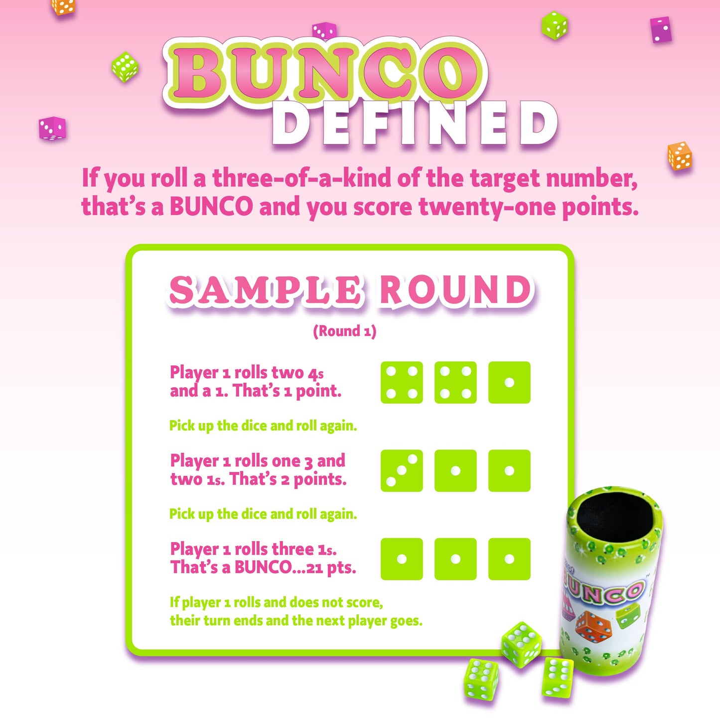 Continuum Games Box of Bunco – Ladies Night Party Box for 2–12 Players