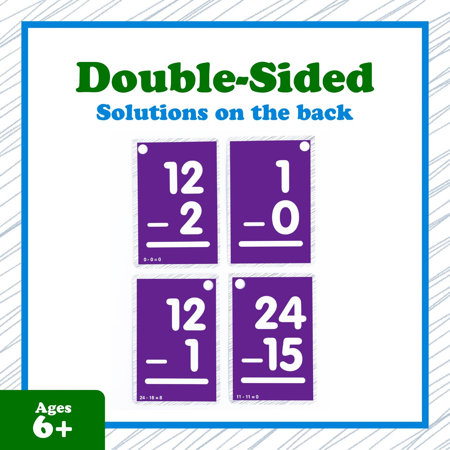 Continuum Learning Subtraction Flash Cards – Durable Math Practice for Kids 6+