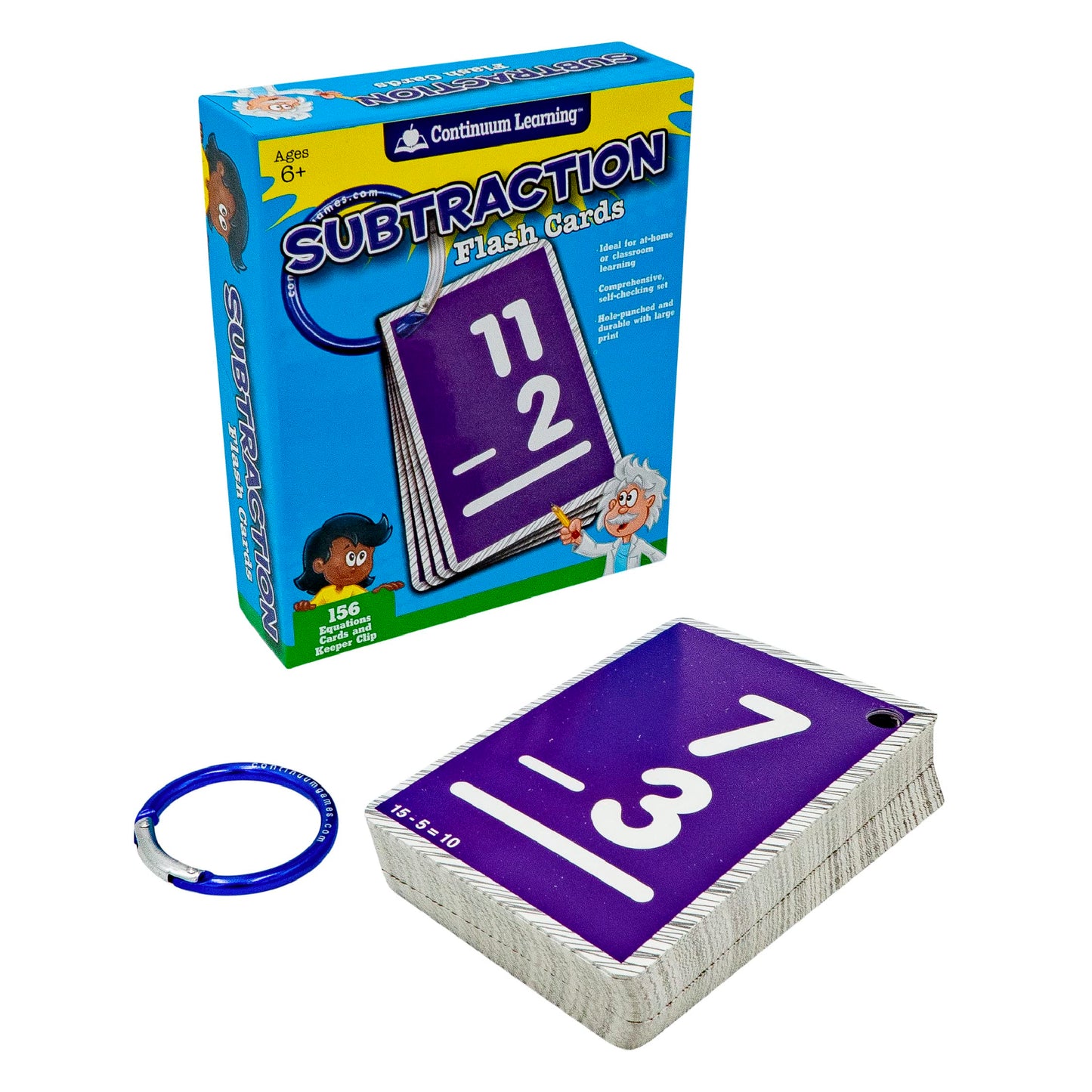 Continuum Learning Subtraction Flash Cards – Durable Math Practice for Kids 6+