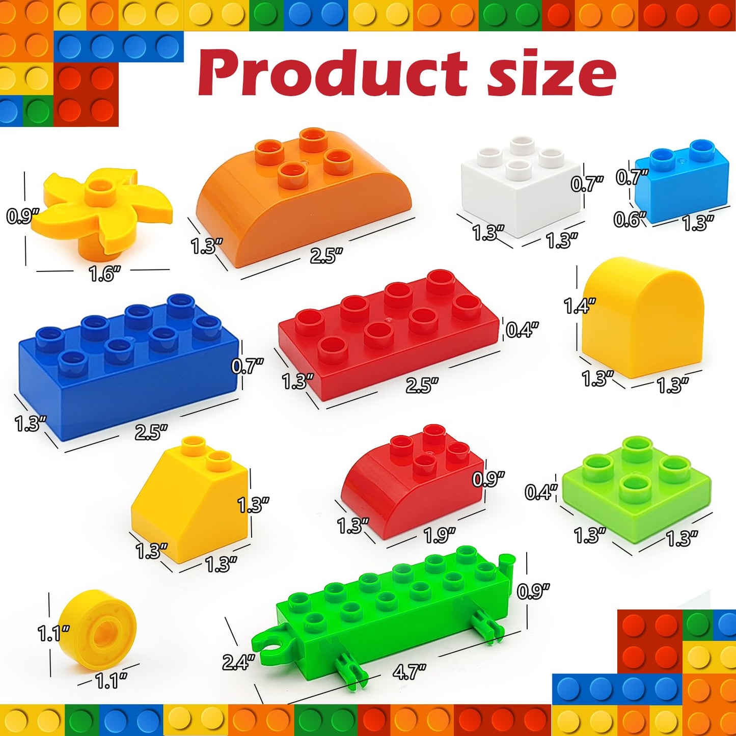 CONVENTEJOY 90-Pcs Classic Building Blocks for Toddlers 3-6 | Large Bricks, City Train Play, STEM Toy, Compatible with Major Brands