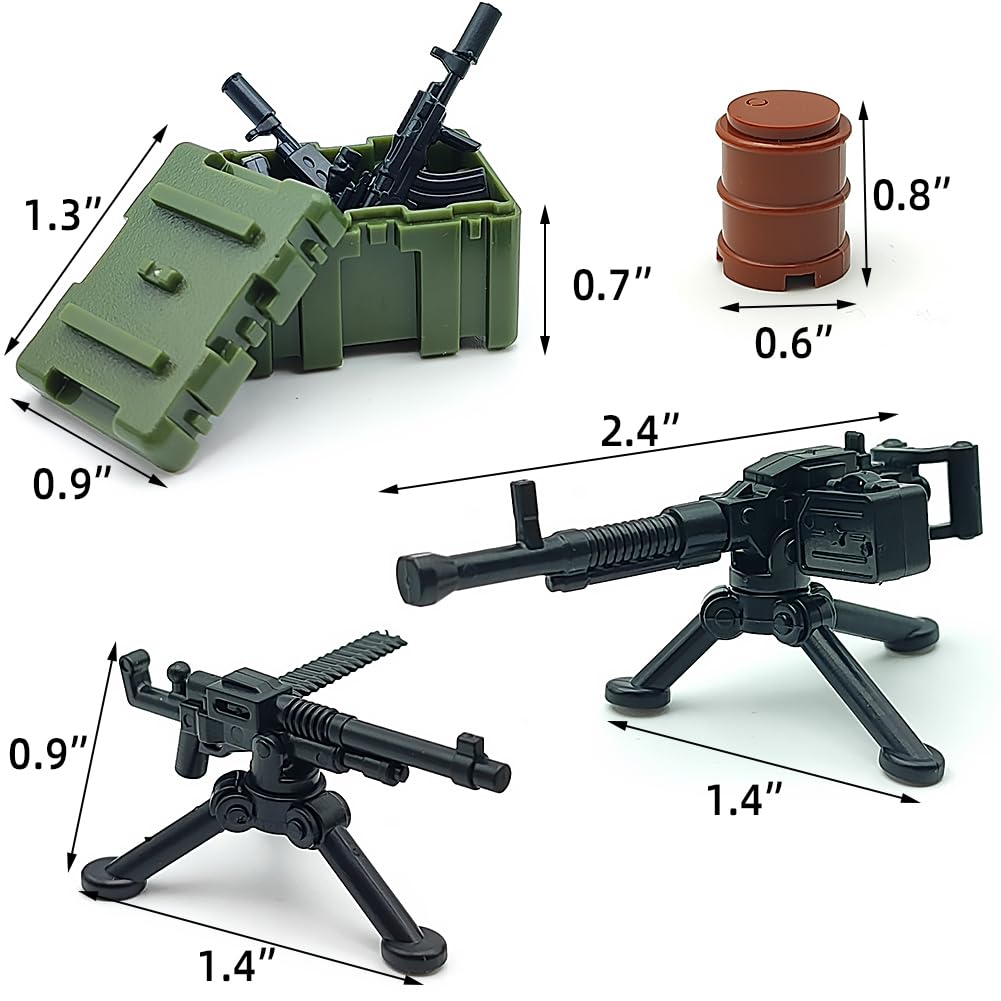 CONVENTEJOY Military Weapon Gun Accessories for Minifigures – 260pcs with Camouflage Helmets, EOD Suits & Shields