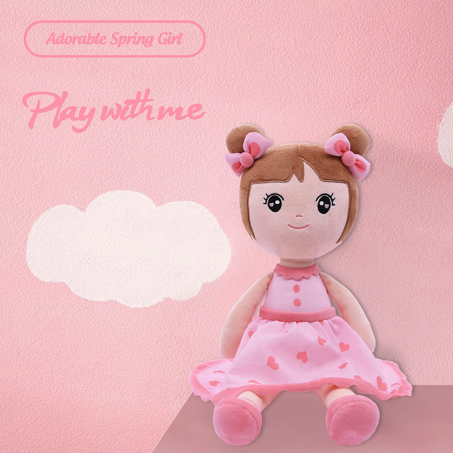 Conzy 44cm Pink Stuffed Baby Doll – Soft Plush Toy with Gift Bag