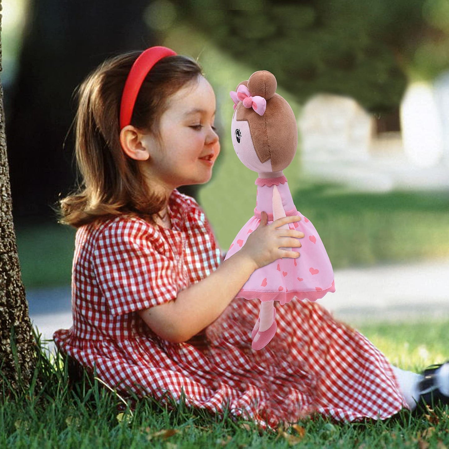 Conzy 44cm Pink Stuffed Baby Doll – Soft Plush Toy with Gift Bag