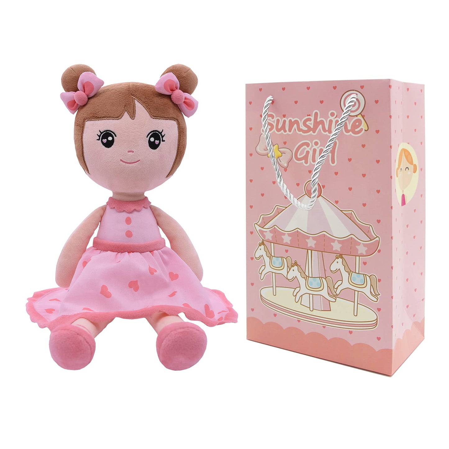 Conzy 44cm Pink Stuffed Baby Doll – Soft Plush Toy with Gift Bag