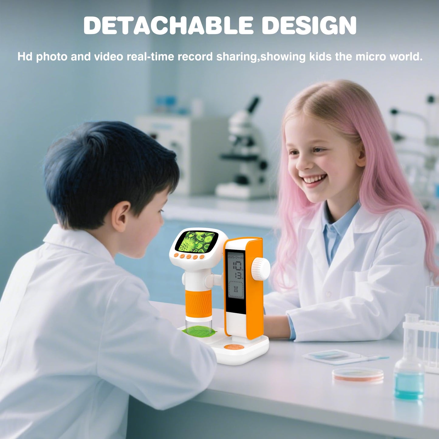 Coobest Microscope for Kids - 1000X Portable USB Digital Microscope with 2-inch Screen