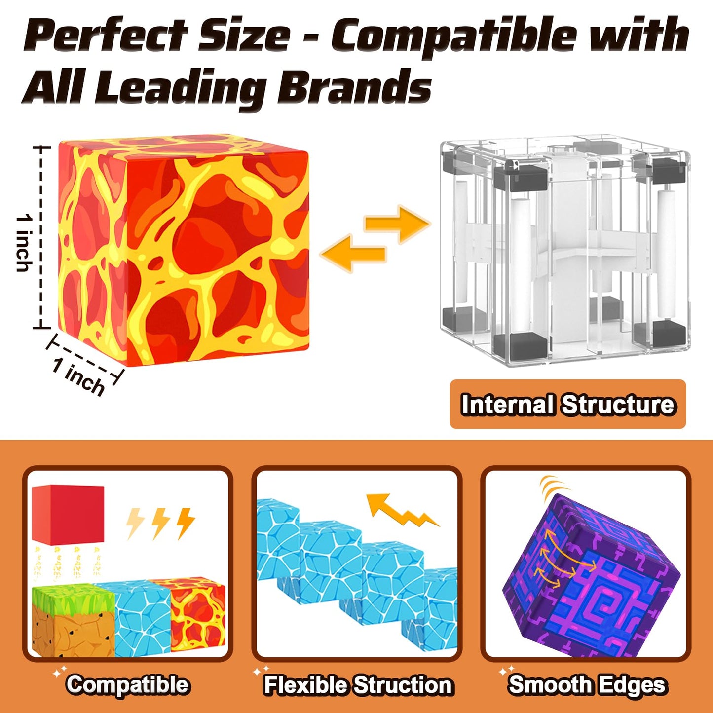Coodoo 110PCS Magnetic Blocks – Build Mine Magnet World with Sword Portal | STEM Toys for Kids 3-8