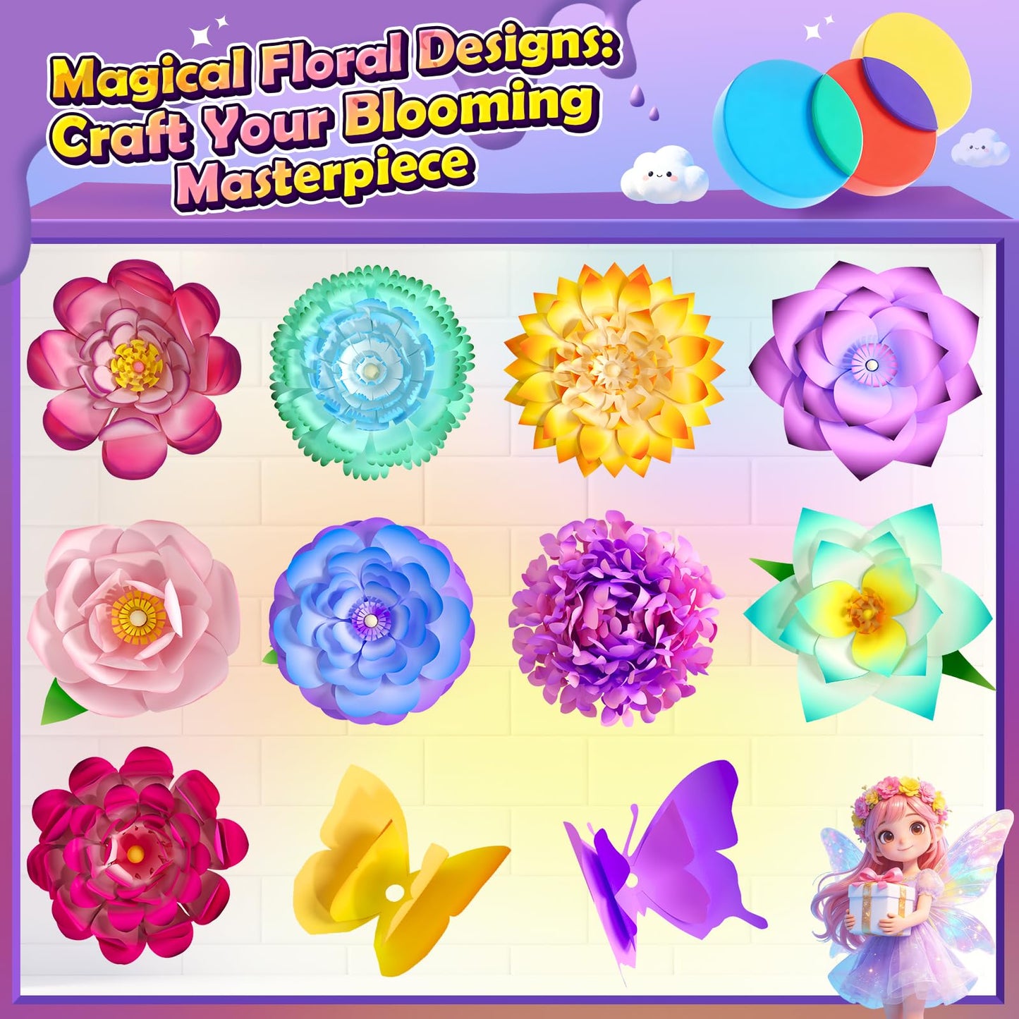 Coodoo DIY Flower Craft Kits – Magic Dyeing Florist Bouquet Maker for Kids