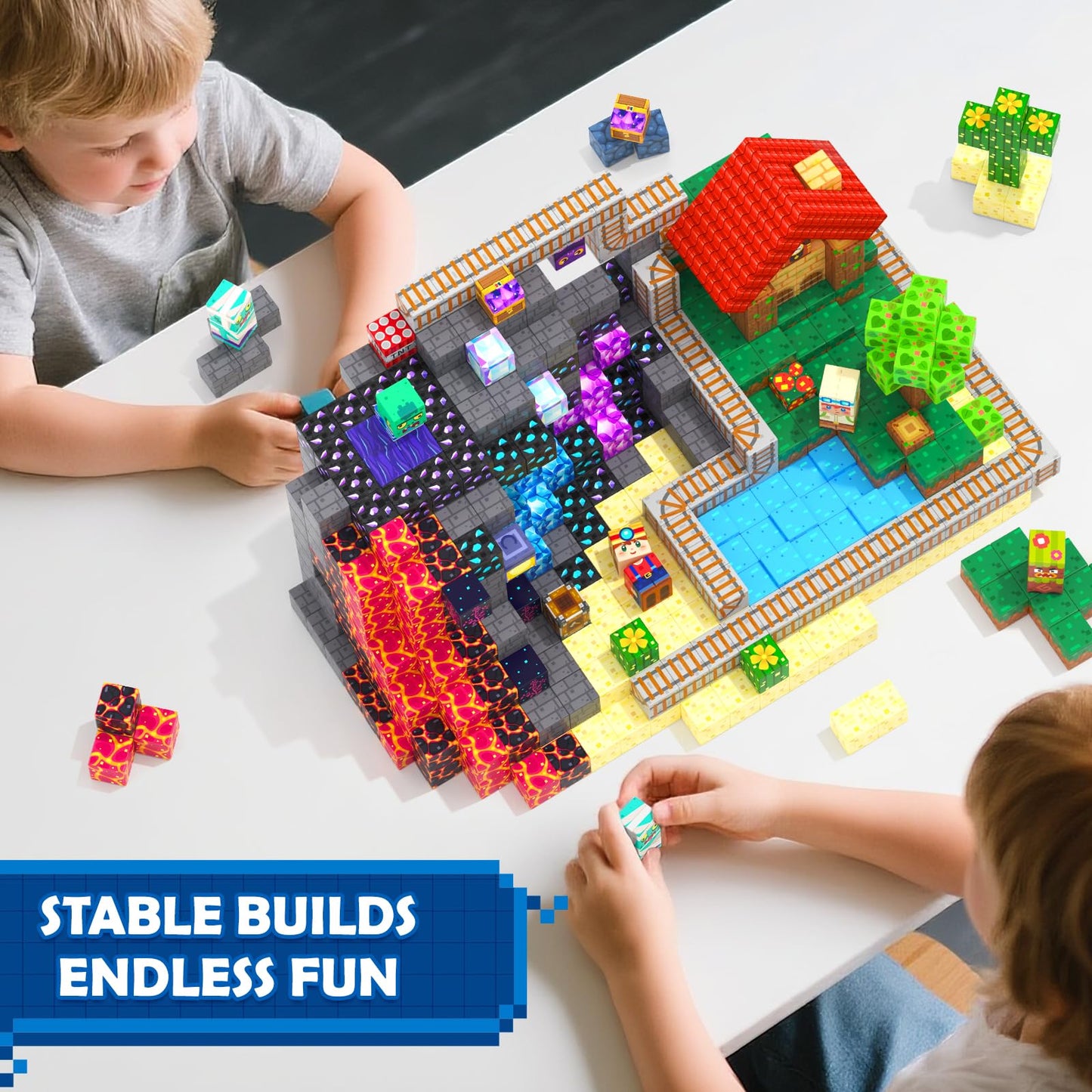 Coodoo 200 PCS Magnetic Blocks (0.8in) – Creative STEM Building Toy for Ages 3+