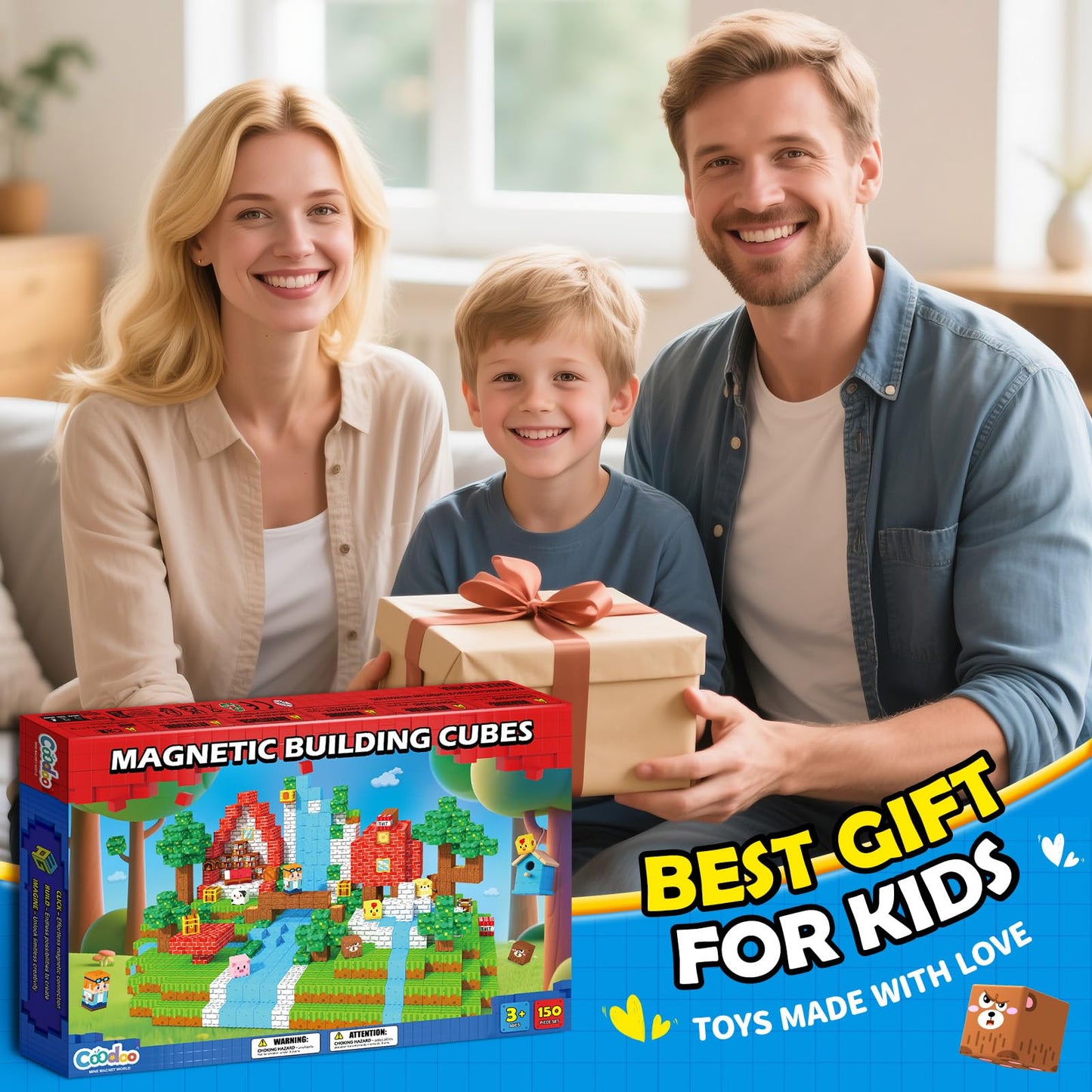Coodoo 150 PCS Magnetic Blocks Forest Set — STEM Building Toys for Kids 3-8