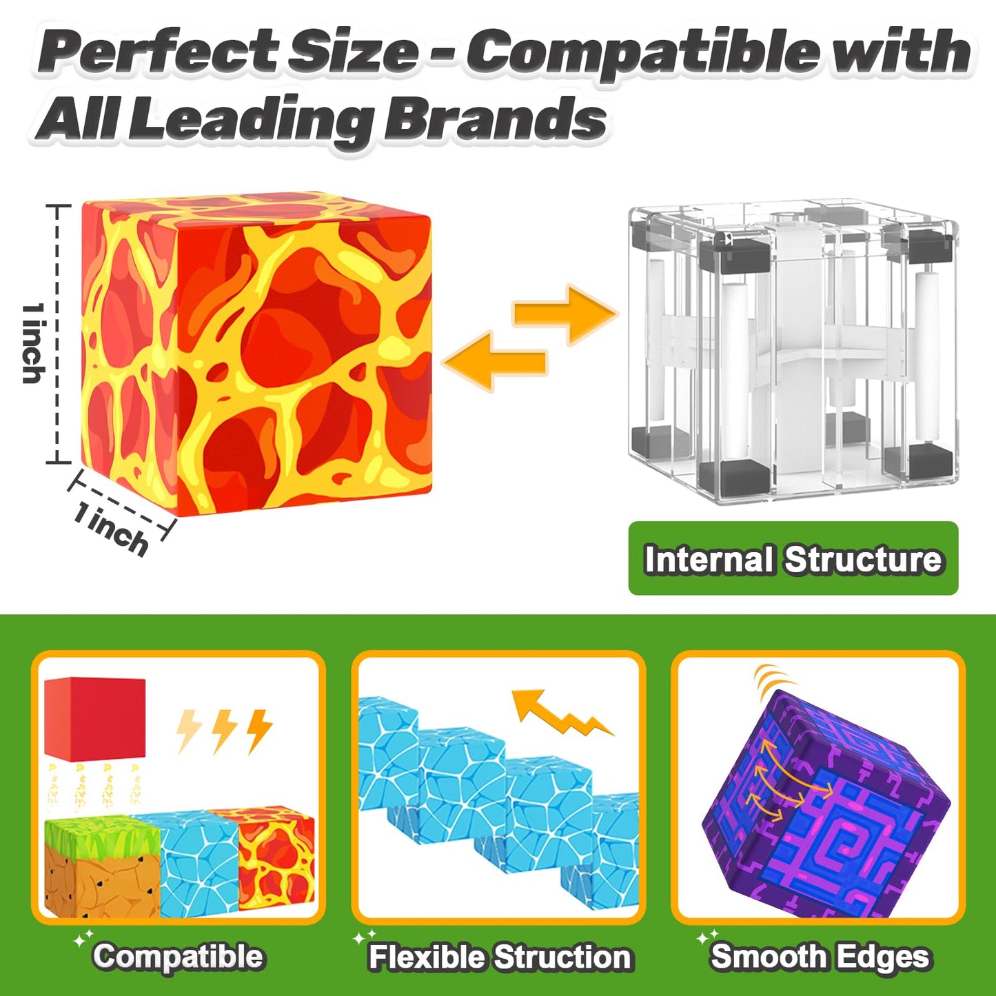 COODOO Magnetic Blocks - 84-Piece Build Mine Magnet World Portal Set | STEM & Creative Play For Kids