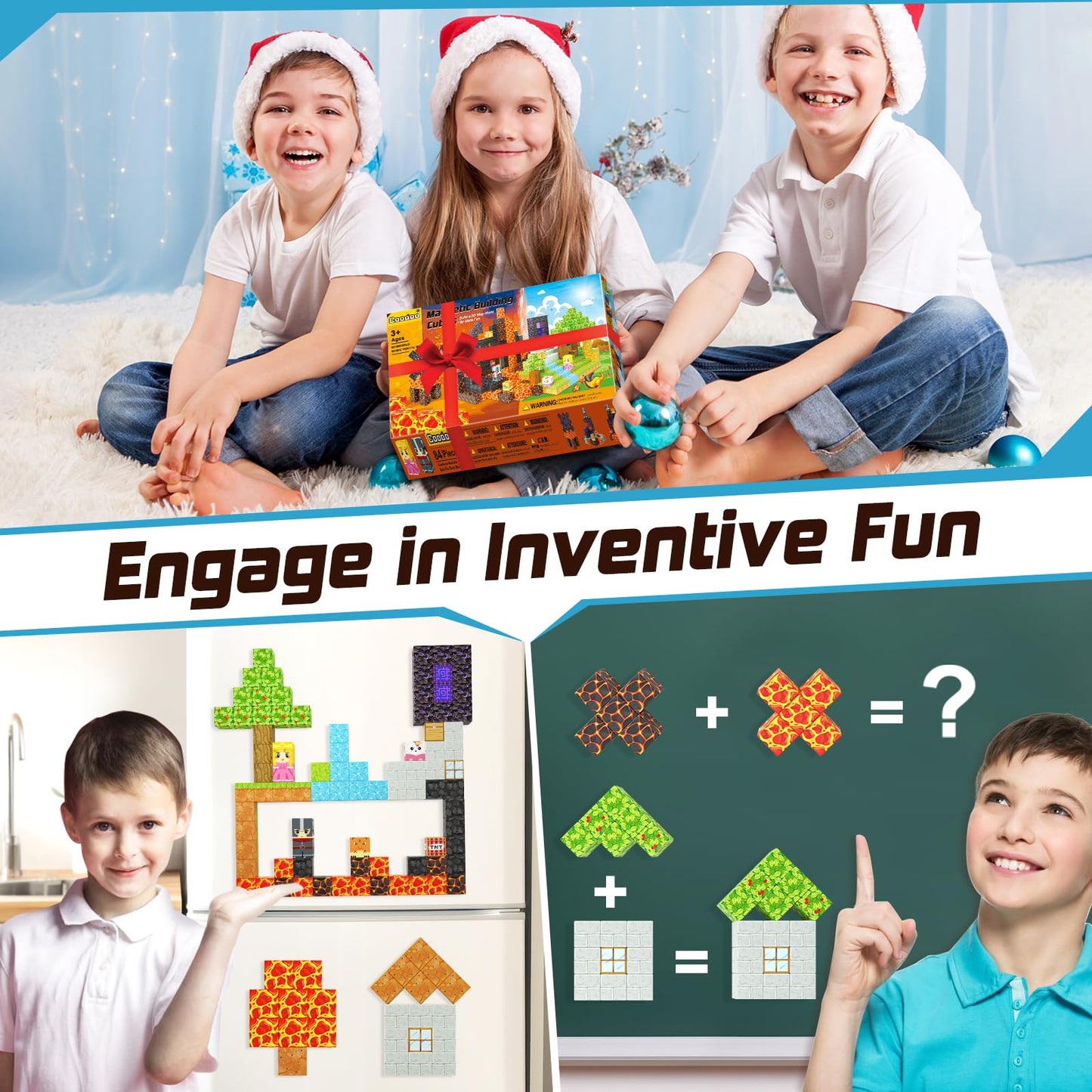 Coodoo Magnetic Blocks - Build Mine Magnet World Portal Forest Edition | Creative Magnetic Blocks for Kids 3+